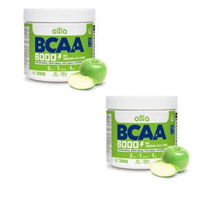 [1+1] 올라 BCAA 6000 맛있는 아미노산 보충제, 2개, 250g