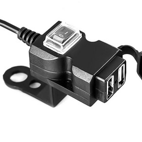 오토바이 usb 시가잭 범용 듀얼 USB 포트 12V 방수 오토바이 핸들 바 충전기 5V 1A/2.1A 어댑터 전원 휴대, 1개