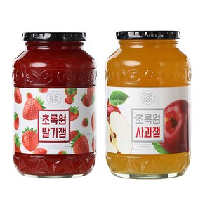 초록원 딸기잼1kg +사과잼1kg (쨈 토스트 시럽)