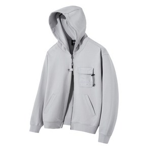 스위브 Edge Slit Pocket Hood Zip-up Light Gey LSRSCTZ102M