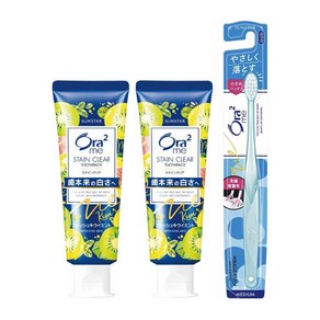 【의약부외품】[세트]Oa2 오라투 미 스테인클리어 치약130ml (키위민트)2개＋칫솔1개, 2개