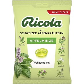 독일 리콜라 Ricola Apfelminze 스위스 알프스 허브 애플민트 캔디, 2개, 75g