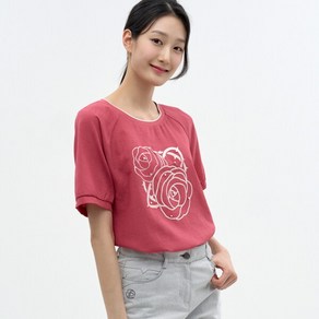 [지센] 로즈 진주비딩 반팔 티셔츠 LFTSN502_PK