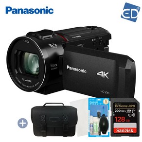 [파나소닉] 정품 HC-VX1 프리미엄 4K 캠코더 + 128GB + 가방 패키지 /ED, HC-VX1+128GB+가방+포켓융+청소도구