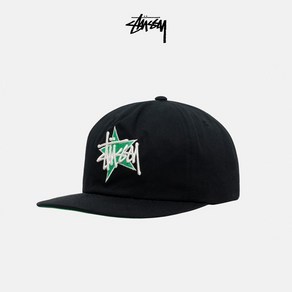 STUSSY 스테시 트렌드 LOGO 스타 패턴 캐주얼 피크 캡 야구 모자 24 봄 신작