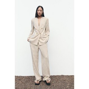 자라 정장 스트라이프 더블 브레스트 블레이저 zara