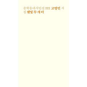 햇빛 두 개 더:고영민 시집, 문학동네, 고영민