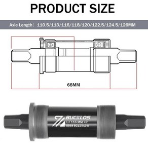 BB68 자전거 사각 120122mm 브래킷 하단 하단 브래킷 자전거 베어링 140mm 126mm 액슬 113mm BSA 밀폐 BUCKLOS 할로우 나사, 없음, 1개