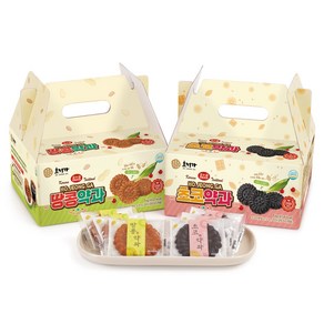 호정가 초코약과세트(1KG) + 땅콩약과세트(1KG) / 전통과자 기획묶음상품, 1세트, 1kg