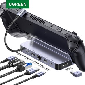 UGREEN 유그린 6-in-1 스팀덱 독 4K@60Hz USB C 도킹 스테이션 기가비트 이더넷 연결 지원 스팀덱 ROG 앨리 아이폰15 Pro/Pro Max와 호환됨