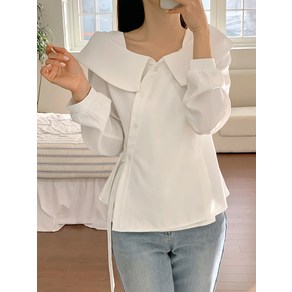 [리리앤코] 르데안프 빅카라 버튼 랩스타일 블라우스
