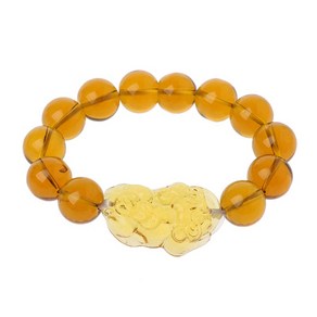 Feng Shui Citine Gem Stone 팔찌 부와 행운 Pixiu Bead Bacelets