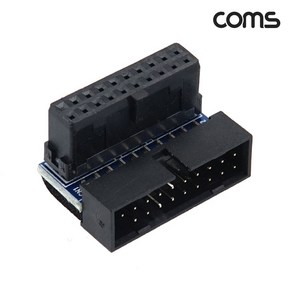 Coms 메인보드 USB3.0 19핀 하향 꺽임 젠더/IH356/메인보드의 USB3.0 19핀 연장 꺽임형 젠더, 1개