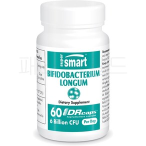 Supesmat Bifidobacteium Longum 60억 CFU 프로바이오틱스 60캡슐, 1개