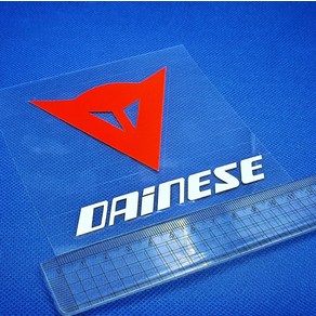 다이네즈 DAINESE 오토바이 자동차 반사 데칼 로고 스티커, Da4 (레드화이트 / 로고+텍스트)