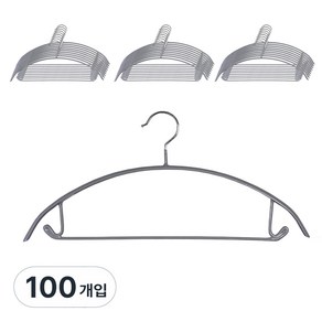 브릭홈 어깨뿔 방지 논슬립 코팅 옷걸이, 100개, 그레이