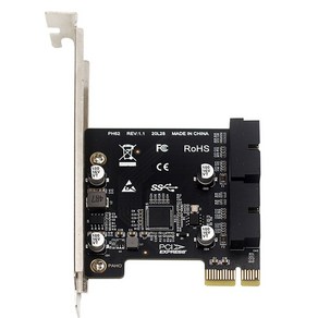 PCIE 확장 카드 라인 섀시 전면 카드 PCI-E X1 to USB3.0 듀얼 19 핀 20 핀 인터페이스, [01] with 12cm Backet, 1개