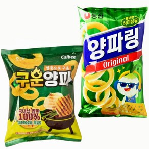 농심 양파링 +해태 구운양파 /어린이집 학교 사무실 간식 봉지과자, 80g, 1개