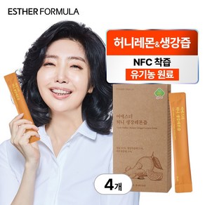 여에스더 허니 NFC 착즙 유기농 생강 레몬즙 (꿀+레몬+생강), 4개, 252ml