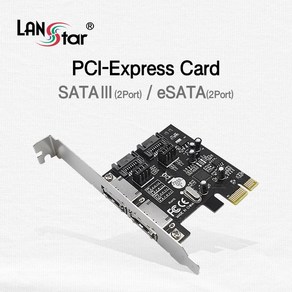 랜스타 (30369) PCI-Expess SATA 카드 (내부 SATA3 2포트 외부 eSATa 2포트) LS-PCIE-2SATA PCI-E Expess, 1개