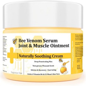 Bee Venom Joint Muscle Bone Ceam Fast Acting Relief fo Back Neck Hand Feet Knee Muscle Shoulde To, 4 Ounce (1 Pack), 1개, 180ml