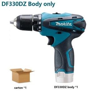 Makita-10.8V 무선 드라이버 드릴 DF330DZ 충전식 전기 스크루 24/14N.m 가정용 개선 전동 공구 본체 전용, [01] DF330DZ, 01 DF330DZ Body only, 1개