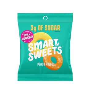 SmatSweets SMART SWEETS Peach Rings 1.8 OZ SmatSweets SMART SWEETS 복숭아 링 1.8 OZ, 1개, 51g