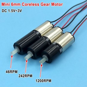 DC Motor 1.5-3V Mini 6mm Planetary Gearbox Gear Reducer Reduction 6RPM 242RPM 1200RPM Micro Coreless