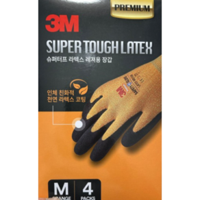 3M 슈퍼터프 프리미엄 라텍스 레져용 장갑 M 4p, 3M 라텍스오렌지 M, 3세트