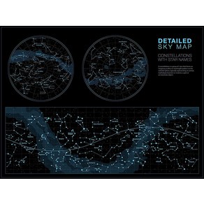 노 브랜드 학교 홈 오피스 cla에 대한 스타 남 벽 아트 인쇄가있는 매우 상세한 하늘지도 포스터 별자리 0405pm, no fame