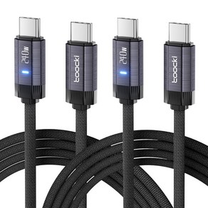 Toocki 헥사곤 PD 240w c to c타입 초고속충전 케이블, 1m, 그레이, 2개