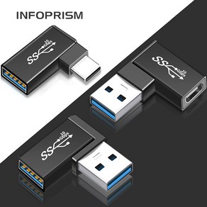 INFOPRISM / C타입 OTG 젠더 90도 USB3.1 L형 3종 IA-908