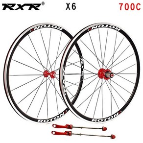 x oad bike wheelset x6 700c 베어링 7-11 자전거 휠셋 림, 700c 레드 100x130mm, 1개