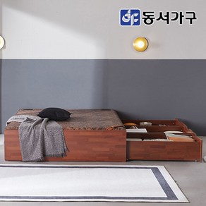 동서가구 유주얼 멀바우 퀸 Q 황토숯 흙침대 빅 서랍형 DF642749, 멀바우브라운