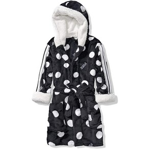 빅토리아시크릿 핑크 양털 Polka-Dot Robe 세르파 Lined M/L 블랙 화이트