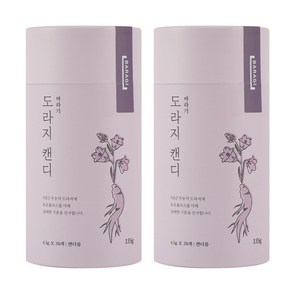 바라기 국내산 도라지 캔디 목캔디 지관통, 135g, 2개