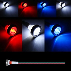 LED 12V 표시등 10mm 싱글램프 대시보드 패널 DIY, 화이트, 1개