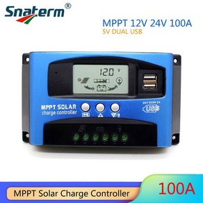 태양광 충전 컨트롤러 MPPT 30A 40A 50A 60A 100A 12V/24V 전지 패널 배터리 레귤레이터 듀얼 USB 5V2A 가, 1개, 5) 100A  12V 24VAUTO