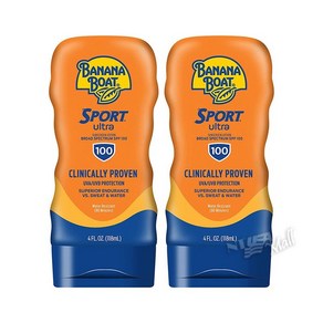 1+1 바나나보트 울트라 스포츠 선크림 118ml SPF100 BANANA BOAT SPORT ULTRA SUNSCREEN LOTIO, 2개