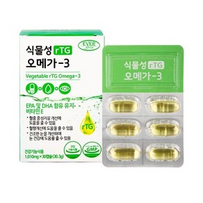 에버그린 식물성알티지오메가 1010mg x 30캡슐, 1박스, 30정