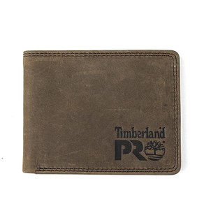 Timbeland PRO 남성용 슬림 가죽 RFID 바이폴드 지갑 뒷면 신분증 창 포함 밀/풀만