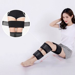 아르바니 일자다리 3중다리벨트 교정 휜다리 오다리 걸그룹다리 바른자세 지지대, 블랙／Fee, 1개