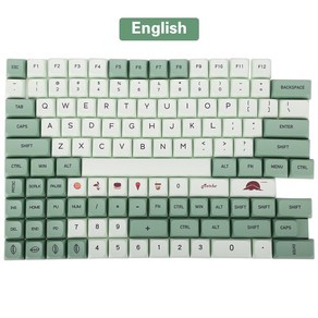 XDA Pofile PBT 키캡 123 키 핫 승화 말차 그린 커스텀 키캡 Chey MX 기계식 키패드, MCL123-English