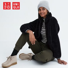 일본 UNIQLO 유니클로 플러피얀 후리스 풀 집 재킷(긴팔) 09 BLACK