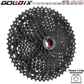 GOLDIX 블랙 MTB 카세트 시마노용 자전거 프리휠 스프로킷 8 9 10 1112 속도 40 42 46 50T K7 8 9 10 11 12V SRAM, 1개