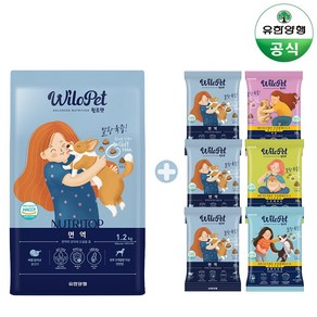 유한양행 윌로펫 뉴트리탑 면역 1.2kg 전연령 강아지 소프트 부드러운 사료 +(사은품 드림), 1개, 닭