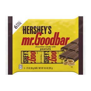 HERSHEY'S MR. GOODBAR Chocolate with Peanuts Candy 허쉬의 MR. 땅콩 캔디가 포함된 GOODBAR 초콜릿 개별 포장 1.75온스 바(6, 49g, 1개