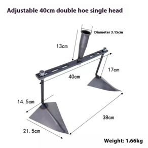 수동 2중 쟁기 소형 경운기 농지 텃밭 원예 조정 가능한 15-... 1개