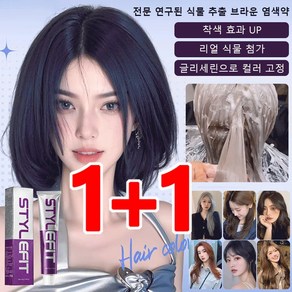 1+1 [다색 옵션]암모니아 없는 향기 염색약 천연 식물 염색제 100ML 착색 효과 UP/리얼 식물 첨가