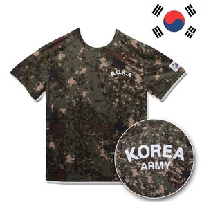 국산 로카티 정품 ROKA 쿨론 코리아아미 군인 반팔티 학교반티 태극기 KOREA ARMY 군용 디지털 육군 블랙 카키